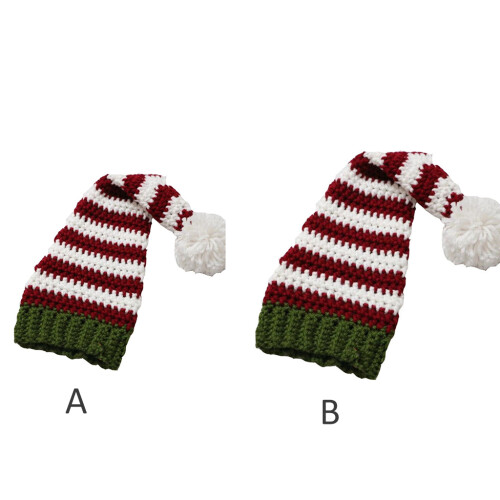 Eltern-Kind-Strickmütze, lässig, Weihnachten, gestreift,-Kind 2
