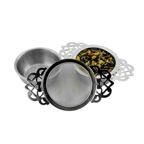 Durable Stainless Steel Loose Leaf Tea Strainer with Drip Bowl 2