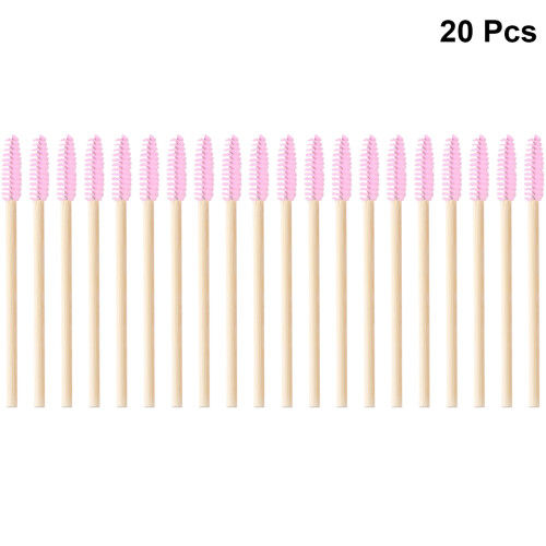 20Pcs Engångsbrynborstar Med Bambusstång, Mångsidiga Makeupverktyg 2