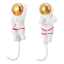 2St Driedimensionale Astronaut Haak Wit, Plakhaak Voor Wandinrichting
