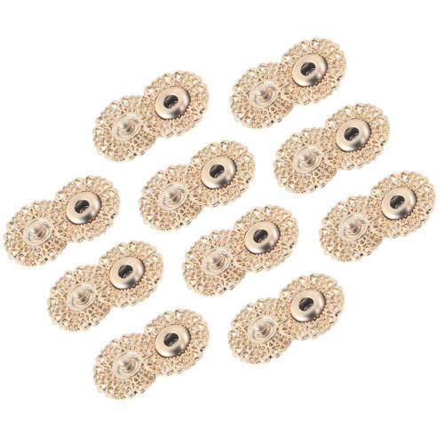 10St 18 Mm Hållock Metallknappar Snöflingformade Tryckknappar Diy 2