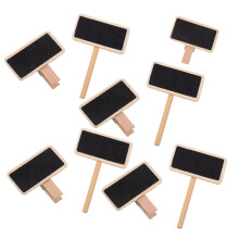 50Pcs Assorted Color Wooden Blackboard Memo Clips for Photo Display
