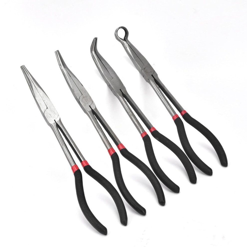 Plugs Removal Plier Pack Of 4, Long-Reach Pliers For Automotive Electrical Connectors, Radiator Hose Clamp Removal Tool 9084446723809