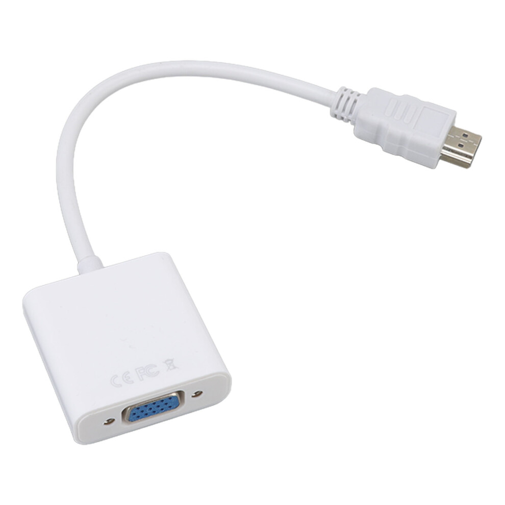 1080P Hd Multimedia To Vga Converter Plug&Play For Pc/Projector White 4361357307867