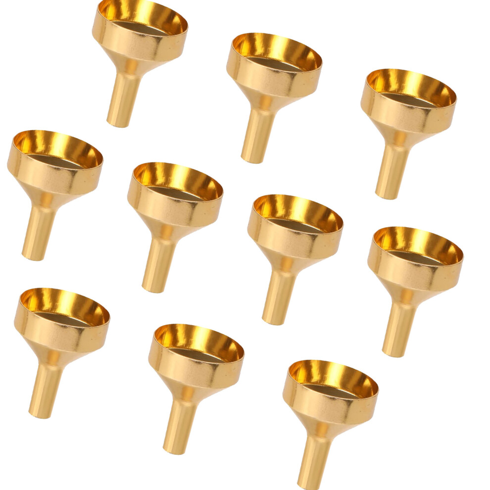 Golden Set Of 10 Portable Small Funnel Liquid Transfering- S