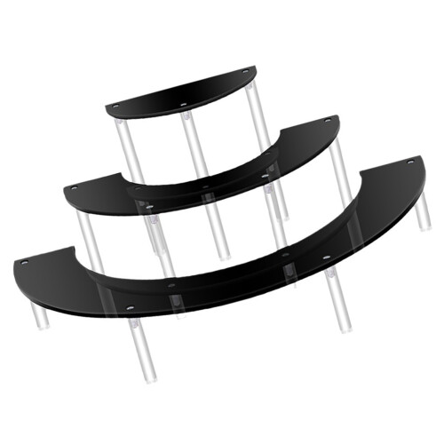 Large 3 Tiers Acrylic Display Risers-Blackboard semicircl