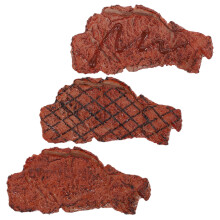 3Stk Realistische Steak Deko PVC Modell Für Zuhause Fotorequisit
