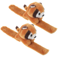 2 Stuks Animal Slap Armband, Geplooide Wasbeer, Dieren Thema Feest