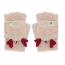 1 Paire De En Pour Enfants, Demi-Doigts, Beige Cerf