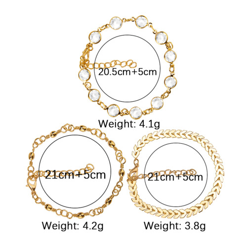 3Pcs Pulseiras De Lantejoulas Com Charms E Brilhantes 1