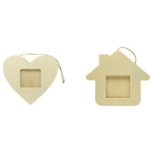 10Pcs Creative DIY Wooden Photo Frames Beige Mini Cubbyhouse Holders