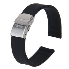 20Mm Pulseira Silicone Impermeável Com Fecho Aço Inoxidável
