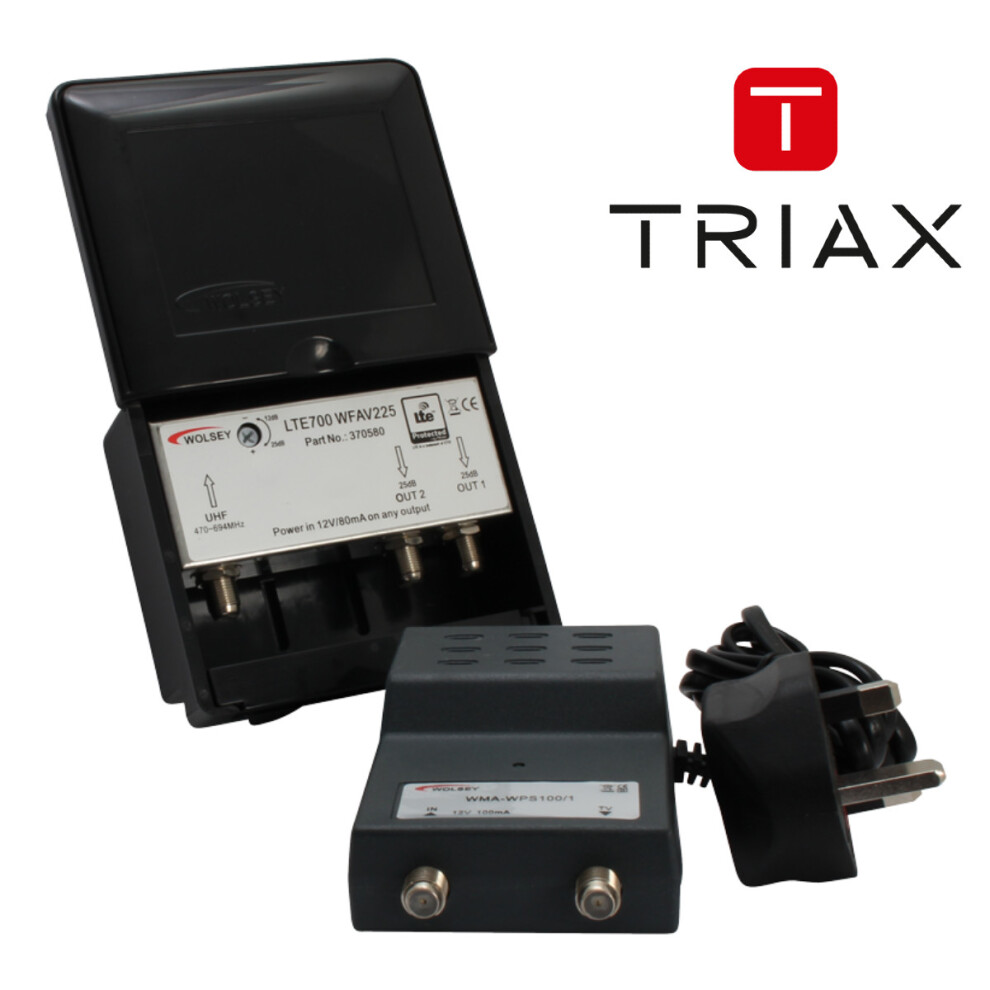 Wolsey 2 Way Wfav225 Lte 25Db Variable Masthead Amplifier Kit With Power Supply 5061038082692