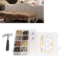 822 Pcs Upholstery Tack Set, 8 Colors, 11mm Diameter
