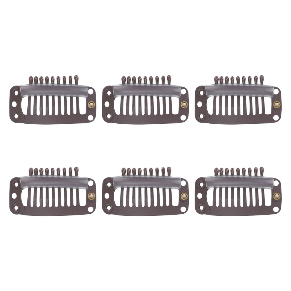 Unisex Brown Dark 40Pcs 32Mm Wig Clips With 9 Teeth - Secure Hair Extensions