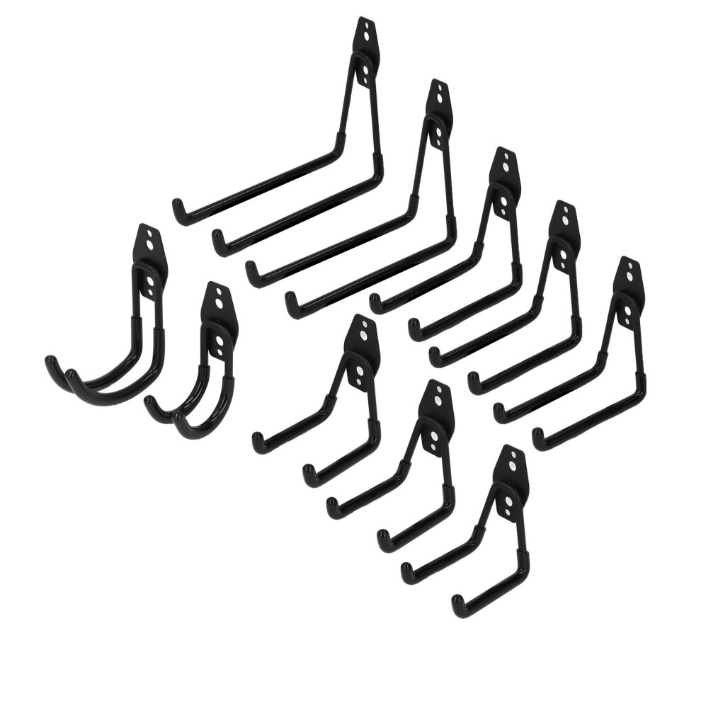 10Pcs Garage Wall Hooks Set | Iron Pvc Nylon | Heavy Duty Storage 8401357312891