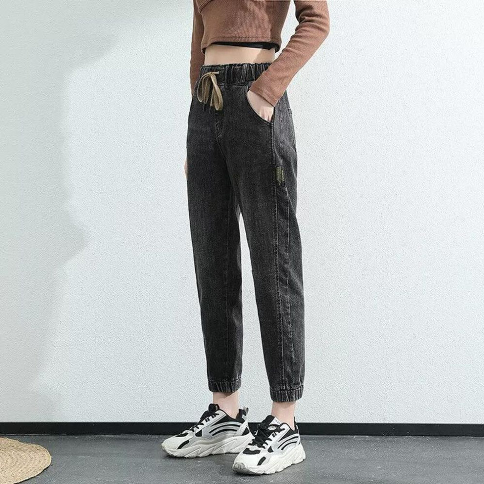 (black gray, XXL) Harem Pants Vintage High Waist Woman Jeans Ankle Length Mom Jeans Denim Pants For Women Clothes High Waisted Jeans-image-OPC-PMNX88K-NEW