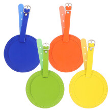 4 Stuks Ronde Leren Bagagelabels Meerkleurig Voor Koffer