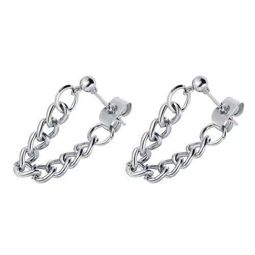 Par De Piercing Auricular Com Corrente Metálica