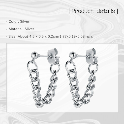 Par De Piercing Auricular Com Corrente Metálica 1