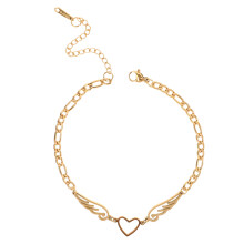 Gouden Rvs Enkelband Met Charm Dames En