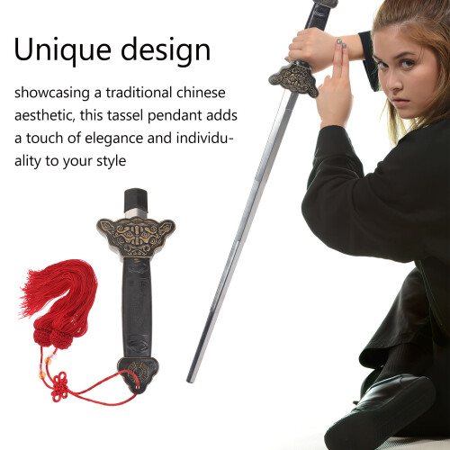 Espada Kung Fu Com Borla E Nó Chinês Para Decoração E Exercício 2