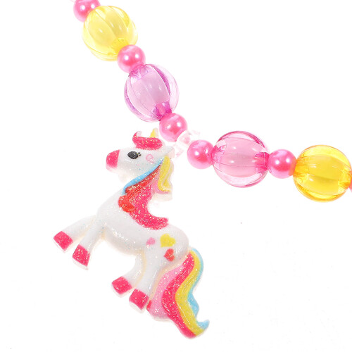 10 Unidades Conjunto Unicórnio Colar Pulseira 2