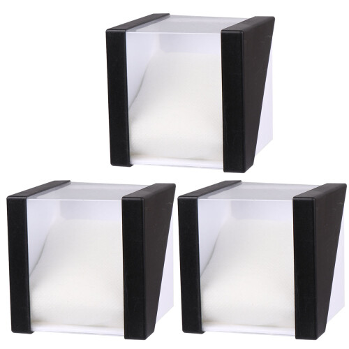 3Pcs De Armazenamento Plástico Para Relógio E (Preto)