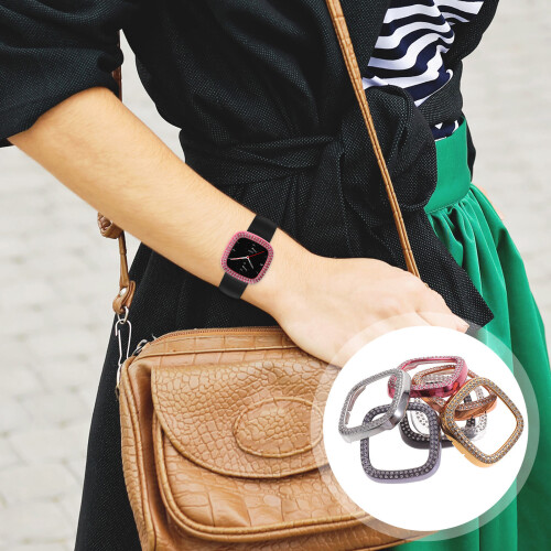 Para Smartwatch Com Cristais Compatível Com Fitbit 3/Sense 2