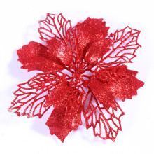 12 Pcs Christmas Tree Garland Pendant Poinsettia Decorations Red