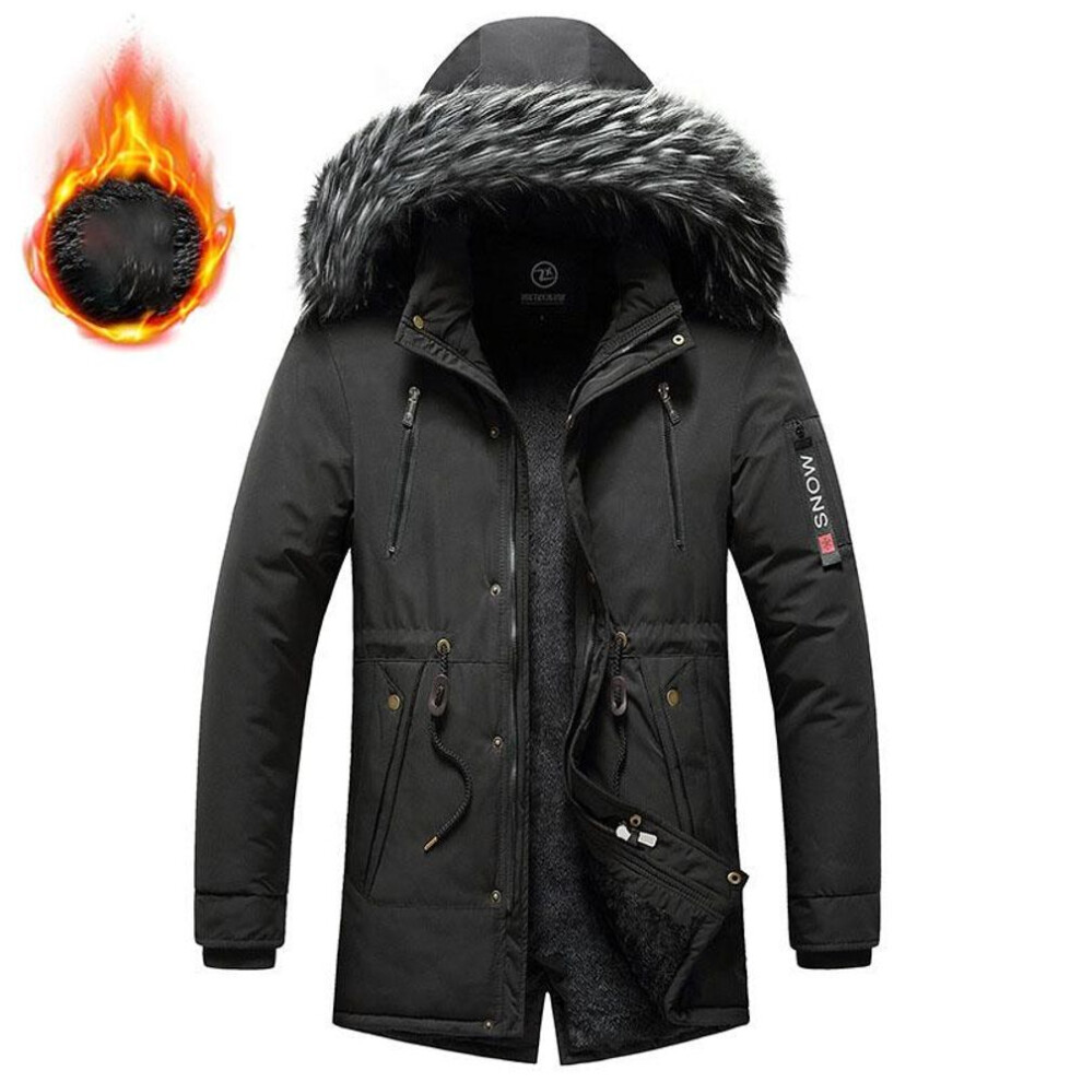 (black, XXXXL) Mens Winter Jacket Mens Windbreaker Anorak Quality White Duck Down Jacket Fur Hood Removable Long Parka Male Coat Warm Thick Overcoat-image-OPC-PMNY9B9-NEW