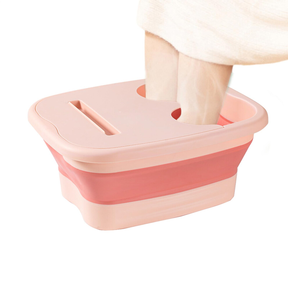 Pink Foot Spa Bath Tub Foldable Foot Massager Basin For Pedicure Stress Relief