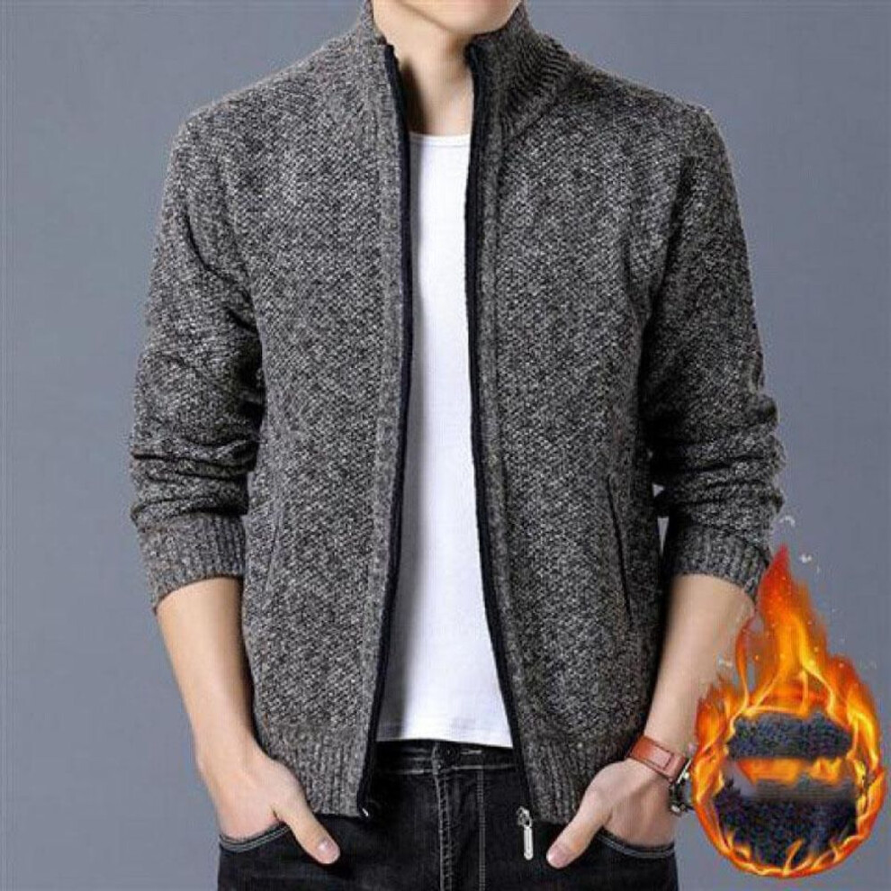 (tan, XXL) Men's Knit Sweater Spring Autumn Men Cardigan Cable Sweaters Coat Casual Loose Coat  Solid Versatile Jacket-image-OPC-PMNY9SN-NEW