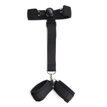 Black Vented Ball Gag and Handcuff Restraint Kit For Couples BDSM Bondage Kit With Open Mouth Gag