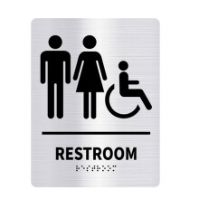Modern Styles Toilet Door Signs for Male and Female-Silver A