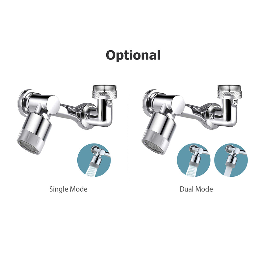 1080 Rotatable Faucet Extender Kitchen Bathroom Sink Sprayer, Silver 9441357321133
