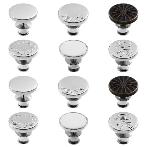 12 Stuks Instant Knop Verstelbare Jeansknopen Spijkers