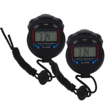 2 Lcd Stopwatch Chronograaf Met Alarm Voor Kinderen Zwart