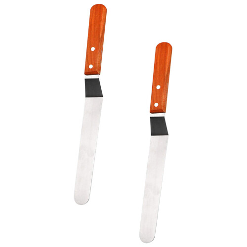 2 Unidades Para Glaseado Acero Inoxidable Con Mango De Madera