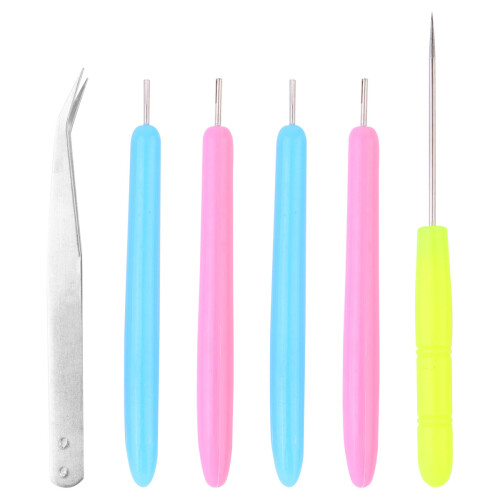 6 Pièces Kit Quilling En Papier Avec Stylos , Perce Pinces