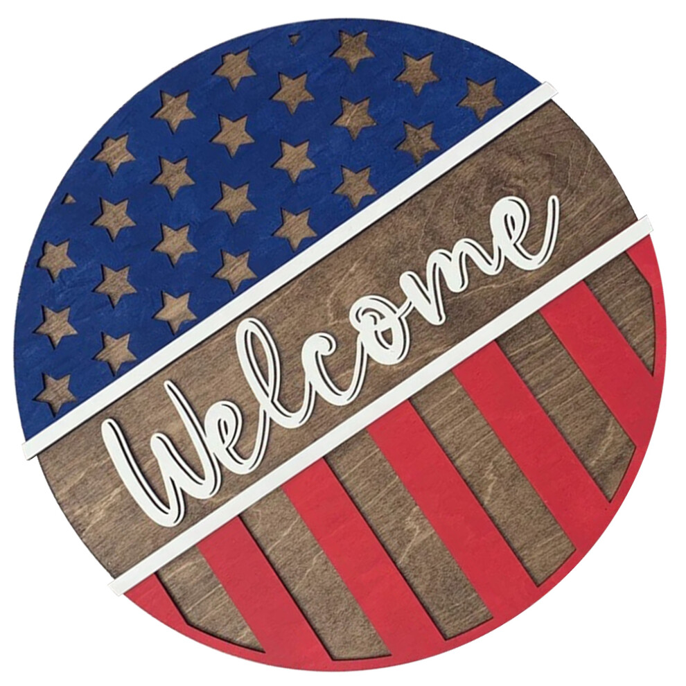 Patriotic 30x30cm Wooden 4th of July Door Hanger for Home Porch Indoor Outdoor-image-OPC-PMNYS6N-NEW