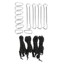Zeltpflöcke-Set, 2 m lange Windseile, 236 g, Schwarz/Weiß