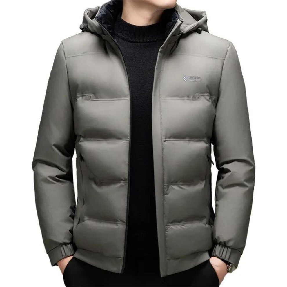 (khaki, XL) High Quality Hooded Thick Warm Waterproof Parkas Coat Male Hooded Loose Casual Winter Coats Men Business Winter Mens Down Jacket-image-OPC-PMNYX5Y-NEW