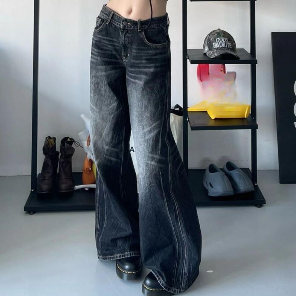 (black, XXXXL) Women's Black  Baggy Jeans Harajuku Y2k Aesthetic   Denim Trousers Korean Jean  Wide Leg Pants-image-OPC-PMNYX7D-NEW