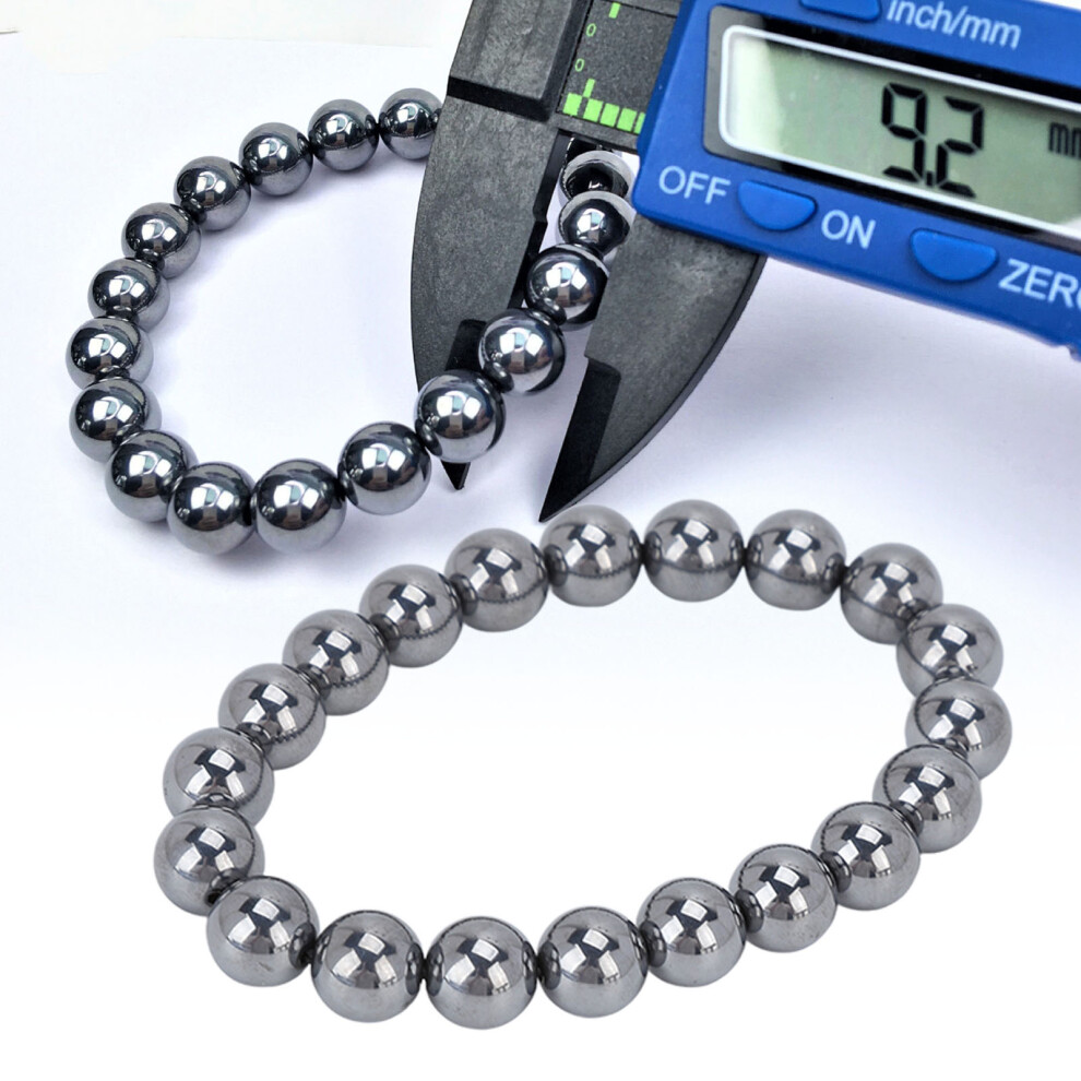 Fashion Terahertz Bracelet for Men Women 9mm Natural Energy Stone
