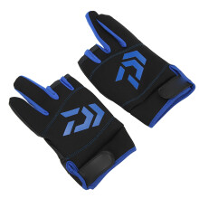 Outdoor Fishing Gloves Blue Self Adhesive Wear Resistant Touchscreen Free Size