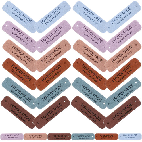 60 Handgemaakte Gehaakte Leren Labels Met