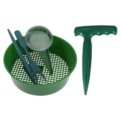 5Pcs Green Gardening Tool Set Soil Dibber Seeder Durable Plastic