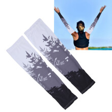 Quick-Dry XL Black Ice Silk Arm Sleeves for Sun Protection & Cool Comfort