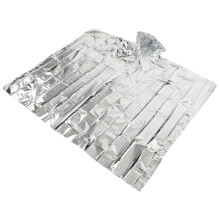 Wasserdichte, winddichte Notfall-Poncho mit CPP-Aluminiumfolie 0,012 mm, silbern, reflektierend, für Reisen